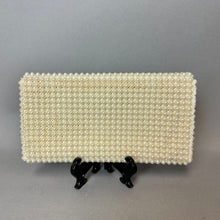 Load image into Gallery viewer, Vintage Faux Pearl Beaded Rhinestone Envelope Clutch Purse (4x7")
