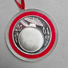 Load image into Gallery viewer, 1 Ozt. .999 Silver Round Christmas Ornament; Santa/Happy Holidays (~2")

