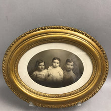Load image into Gallery viewer, Antique Gold Oval Frame with 3 Children (7x9)
