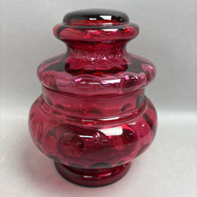 Load image into Gallery viewer, Fenton Cranberry Coin Dot Apothecary Jar (~7.5")
