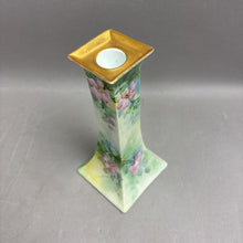 Load image into Gallery viewer, O&amp;EG Royal Austria Green/Floral Candlestick Holder (8")
