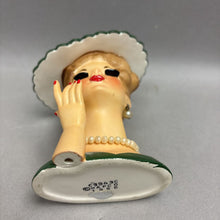 Load image into Gallery viewer, Vintage Napco Vintage Lady Head Vase C3343C 1958 Japan Green Hat (4")
