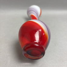 Load image into Gallery viewer, Vintage Orange/Purple/White Swirl Art Glass Vase (8.25")
