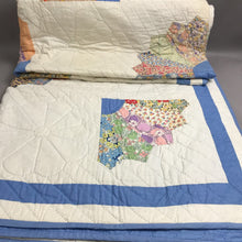 Load image into Gallery viewer, Handmade Multicolor Dresden Quilt with Blue Back (88x88)
