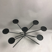 Load image into Gallery viewer, Starburst Black Metal 7 Candle Holder Fireplace Candelabra (11x24x15)
