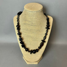 Load image into Gallery viewer, Smoky Quartz Onyx Hematite Knotted Beaded Strand Sterling Toggle Necklace (36")
