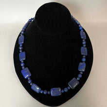 Load image into Gallery viewer, Lapis Lazuli Long Beaded Magnetic Clasp Necklace (36")
