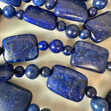 Load image into Gallery viewer, Lapis Lazuli Long Beaded Magnetic Clasp Necklace (36")
