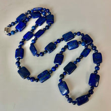 Load image into Gallery viewer, Lapis Lazuli Long Beaded Magnetic Clasp Necklace (36")
