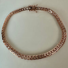 Load image into Gallery viewer, Rose Gold Plated Sterling Diamonique CZ Tennis Bracelet (7.25")
