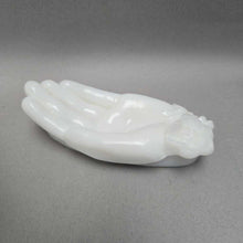 Load image into Gallery viewer, Milk Glass Open Hand Trinket Dish (1.5x5x2)
