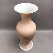 Load image into Gallery viewer, Pink Opaline Milk Glass Victorian-Scene Portrait Vase (14")
