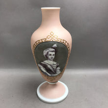 Load image into Gallery viewer, Pink Opaline Milk Glass Victorian Portrait Vase (13")

