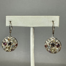 Load image into Gallery viewer, Sterling Multi-Gemstone Filigree Weave Drop Earrings (1.5")
