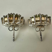 Load image into Gallery viewer, Sterling Peridot Cluster Stud Earrings (0.5")
