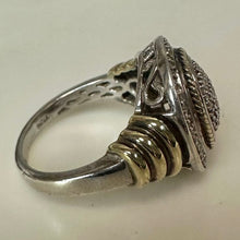 Load image into Gallery viewer, JWBR Sterling Oval Pave Diamond Ring sz 6

