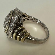 Load image into Gallery viewer, JWBR Sterling Oval Pave Diamond Ring sz 6
