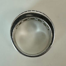 Load image into Gallery viewer, Sterling Simulated Emerald &amp; Diamond Ring sz 6
