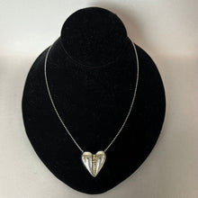 Load image into Gallery viewer, Vintage Italian Sterling Puffed Heart Pendant on 30" Beaded Chain Necklace (1.25")
