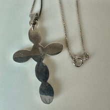 Load image into Gallery viewer, Sterling Onyx Cross Pendant on 18" Chain Necklace (2.25")
