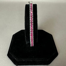 Load image into Gallery viewer, Ross Simons Sterling Ruby Hinged Bangle Bracelet (7" Cicumference)

