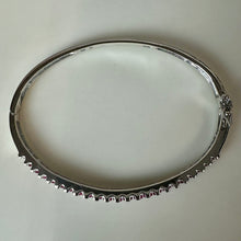 Load image into Gallery viewer, Ross Simons Sterling Ruby Hinged Bangle Bracelet (7" Cicumference)
