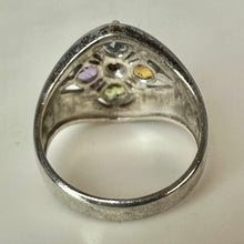 Load image into Gallery viewer, Vintage Sterling Garnet Amethyst Peridot Citrine Topaz Ring sz 8
