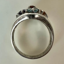 Load image into Gallery viewer, Vintage Sterling Garnet Amethyst Peridot Citrine Topaz Ring sz 8
