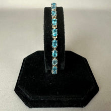 Load image into Gallery viewer, Sterling Swiss Blue Topaz Tennis Bracelet (7.5")
