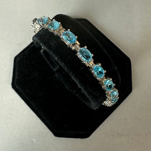 Load image into Gallery viewer, Sterling Swiss Blue Topaz Tennis Bracelet (7.5")

