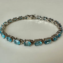Load image into Gallery viewer, Sterling Swiss Blue Topaz Tennis Bracelet (7.5")
