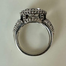 Load image into Gallery viewer, Sterling Oval Diamonique CZ Modern Engagement Ring sz 6
