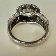 Load image into Gallery viewer, Sterling Oval Diamonique CZ Modern Engagement Ring sz 6
