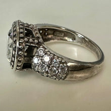 Load image into Gallery viewer, Sterling Oval Diamonique CZ Modern Engagement Ring sz 6
