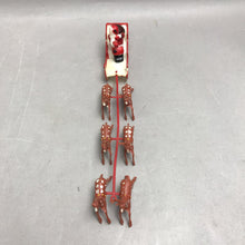 Load image into Gallery viewer, Vintage 1960's Mini Plastic Christmas Santa Sleigh and Reindeer Hong Kong (10")
