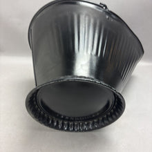 Load image into Gallery viewer, Coal Ash Bucket Scuttle Black Metal Ribbed with Metal Handle (11x1612)

