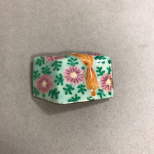 Load image into Gallery viewer, Hand Painted Floral Cube Porcelain Slide Pendant
