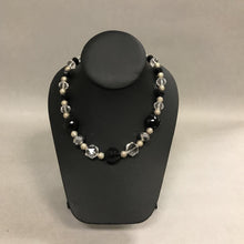 Load image into Gallery viewer, Clear Black &amp; Silver Crystal Beaded Necklace
