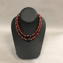 Load image into Gallery viewer, Amber Lucite 2 Strand Beaded Necklace
