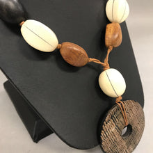 Load image into Gallery viewer, Textured Wood Bead Necklace
