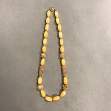 Load image into Gallery viewer, Yellow Stone &amp; Art Glass Bead Necklace w/ 14/20 Gold Filled Clasp
