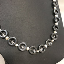 Load image into Gallery viewer, Hematite Freshwater Pearl Bead Necklace w/ 14/20 Gold Filled Clasp
