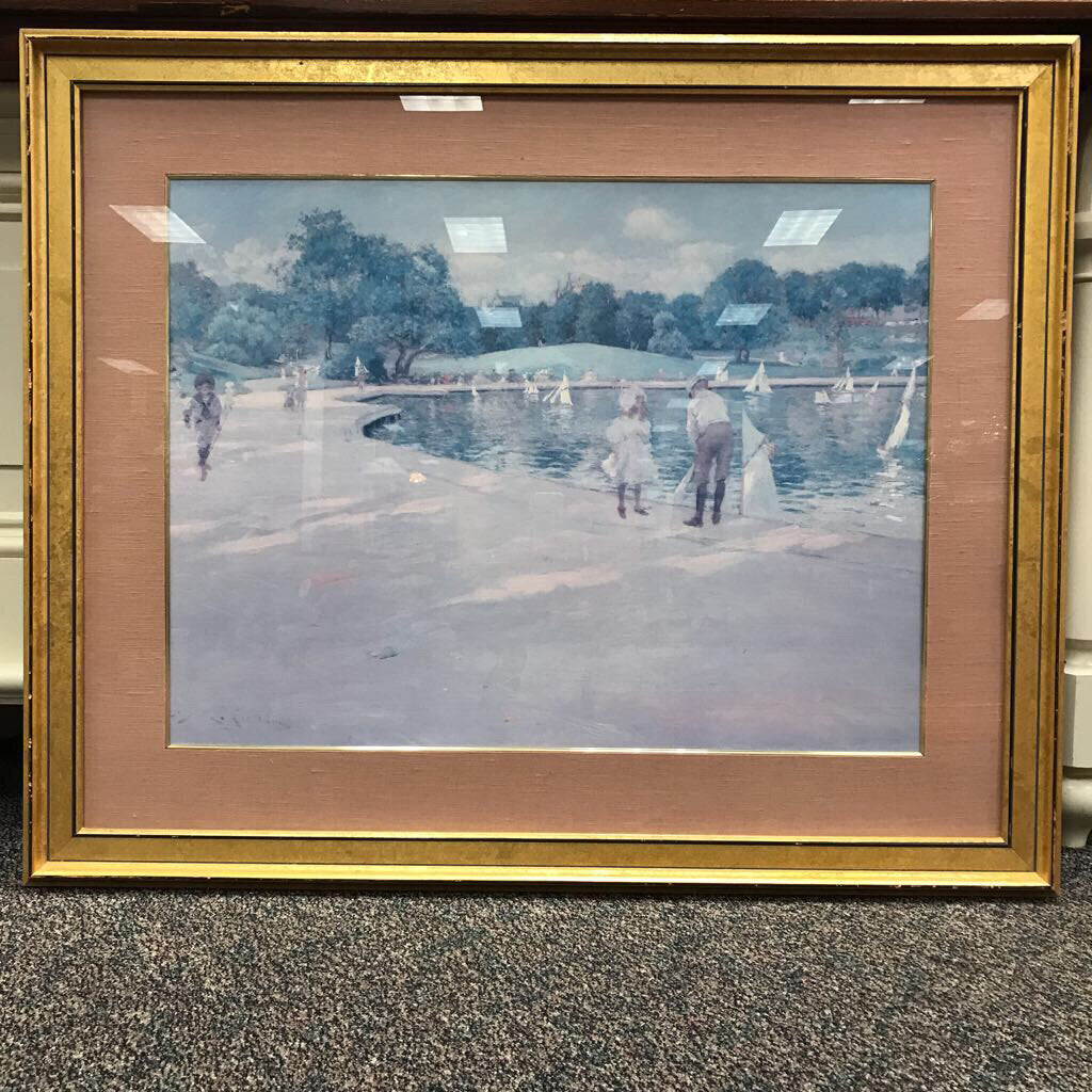 Framed Art of Lake and People (36