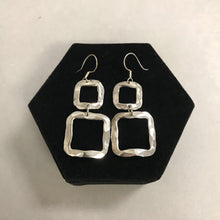 Load image into Gallery viewer, Sterling Hammered Double Square Earrings
