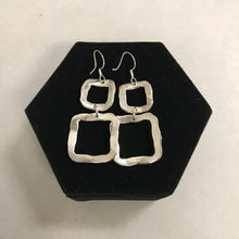 Load image into Gallery viewer, Sterling Hammered Double Square Earrings
