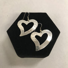 Load image into Gallery viewer, Sterling Hammered Heart Earrings

