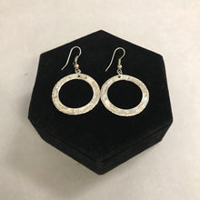 Load image into Gallery viewer, Sterling Etched Circle Earrings
