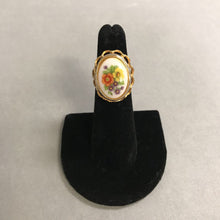Load image into Gallery viewer, Avon Goldtone Floral Cabochon Bracelet &amp; Ring Set

