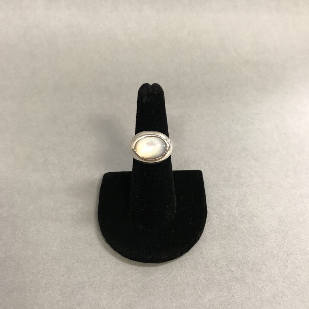 Sterling Mother of Pearl Espo Ring sz 6