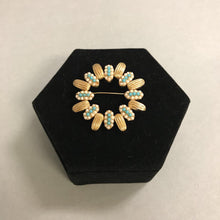 Load image into Gallery viewer, Goldtone Pearl &amp; Turquoise Enamel Pin (AS-IS)
